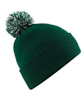 Texas Taff BBQ beanie in Bottle Green / Off White