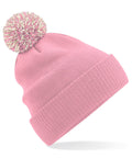 Texas Taff BBQ beanie in Dusky Pink / Off White