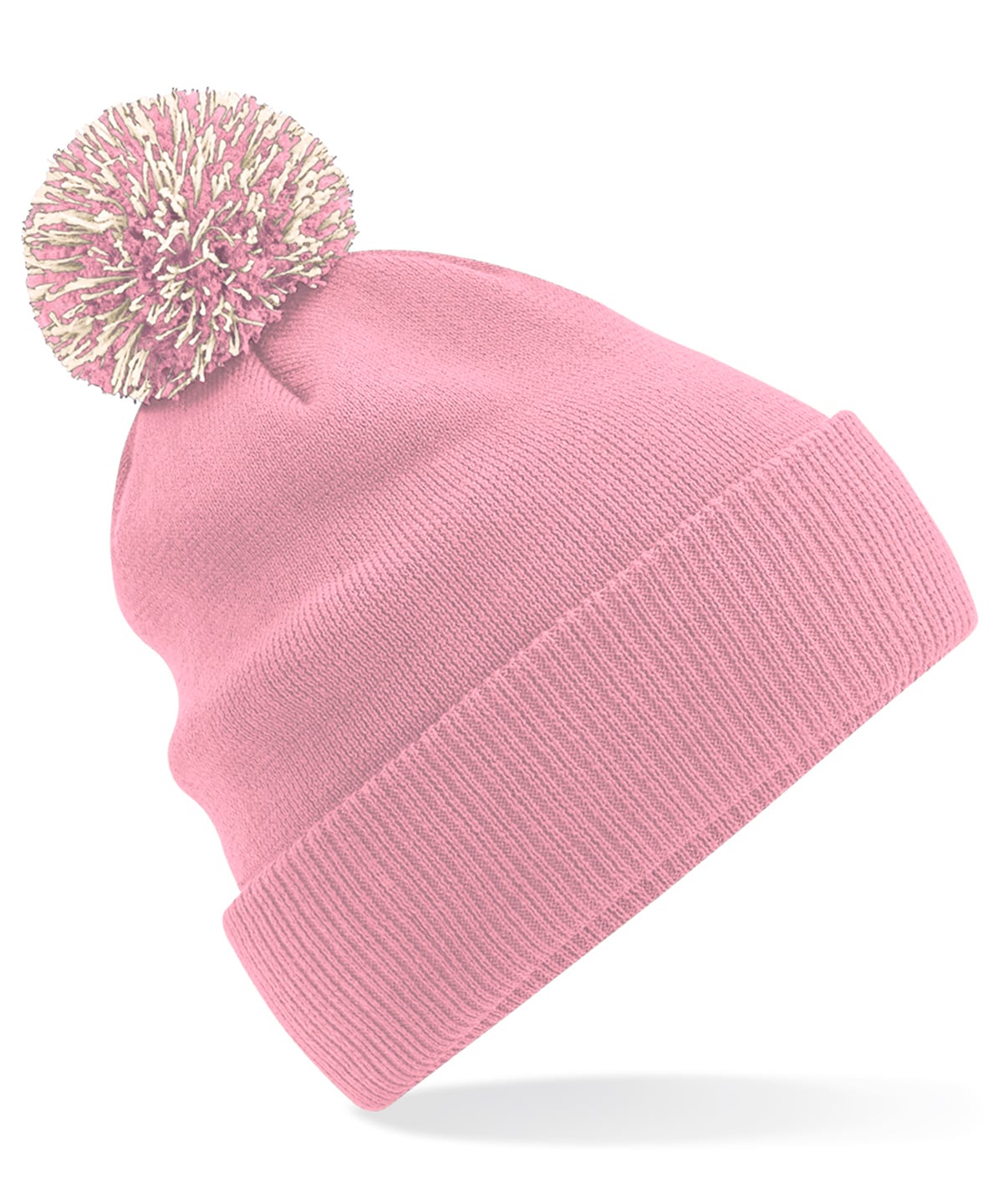 Texas Taff BBQ beanie in Dusky Pink / Off White