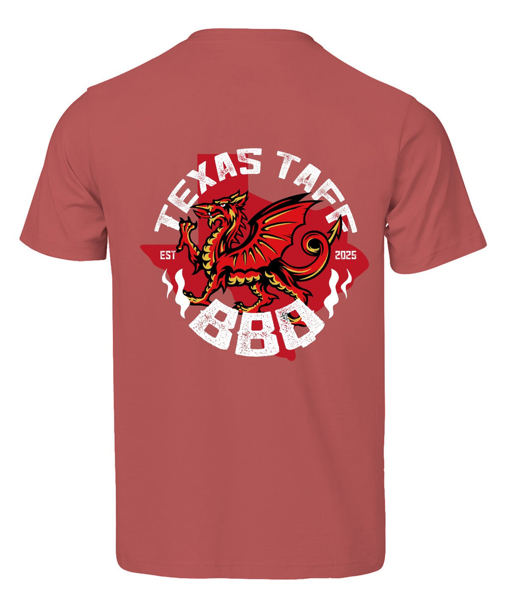 Texas Taff BBQ Tee - Cranberry